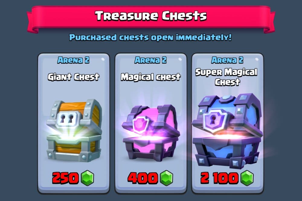 clash royale instant chest open