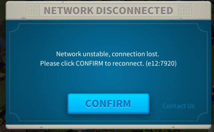 rise of kingdoms network error 7920
