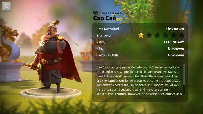 rise of kingdoms cao cao