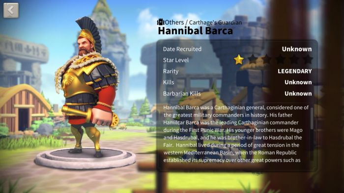 rise of kingdoms hannibal barca