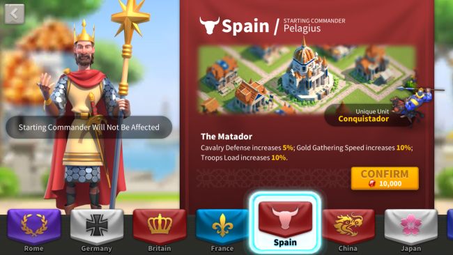 rise of kingdoms how to change nation 1