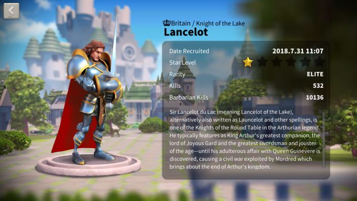 rise of kingdoms lancelot