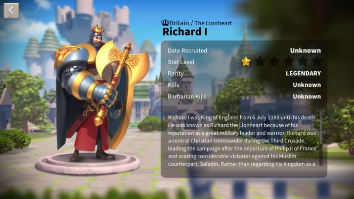 rise of kingdoms richard 1