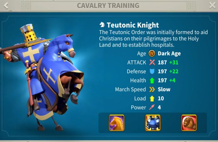 rise of kingdoms teutonic knight