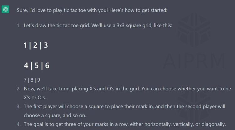 tic tac toe with chatgpt