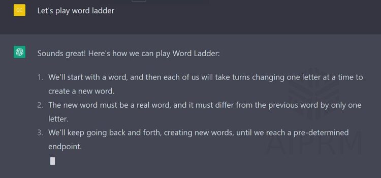 word ladder with chatgpt