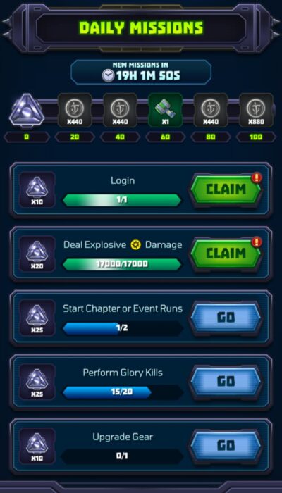 mighty doom daily missions