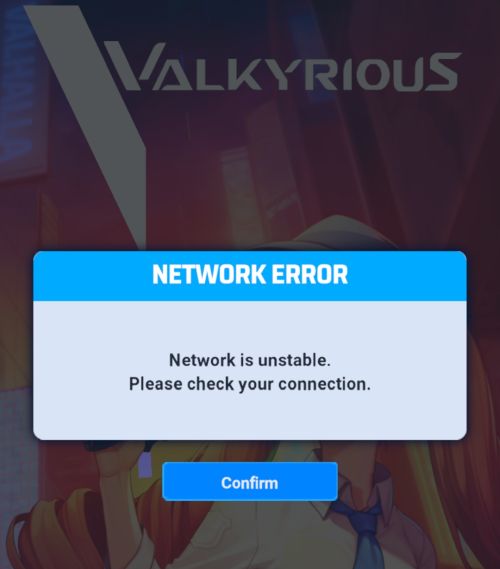 Valkyrious network error message