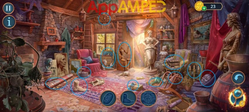 Detective Club 2 Gallery of Shadows - Cabin hidden objects