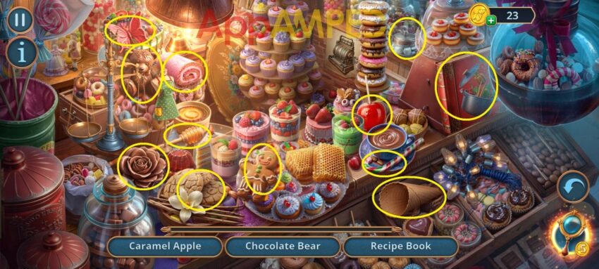Detective Club 2 Gallery of Shadows - Candy Shop Hidden Object