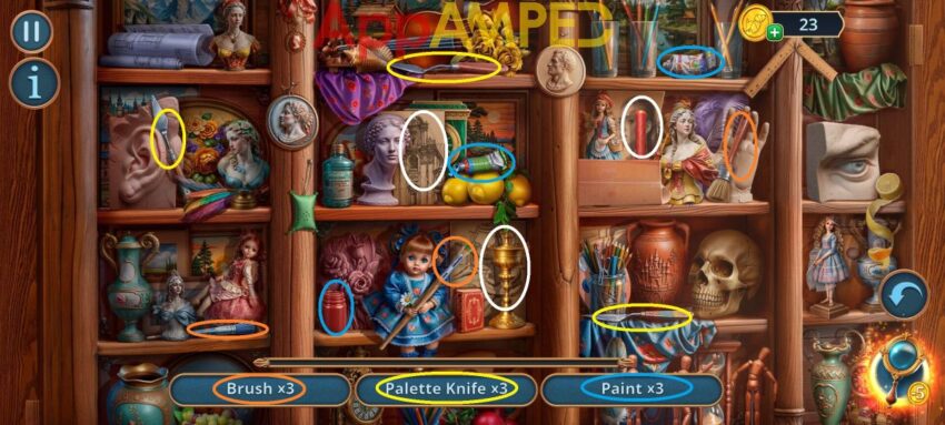 Detective Club 2 Gallery of Shadows - Dungeon Secret Room hidden objects